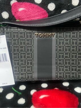 Tommy Hilfiger Monogram Black Gray Crossbody Bag